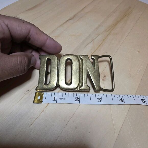 Vintage Aminco 1970s Solid Brass Name "DON" Belt Buckle Made In Taiwan #133 - Picture 10 of 12